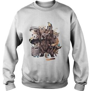Party Animals Panda Bear Tiger Cute Fun Sweatshirt